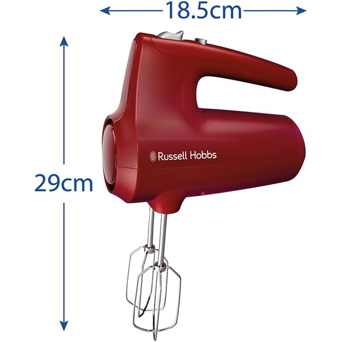 Міксер ручний Russell Hobbs Desire Red 350W з насадками для тіста та збивання, 5 швидкостей + імпульс