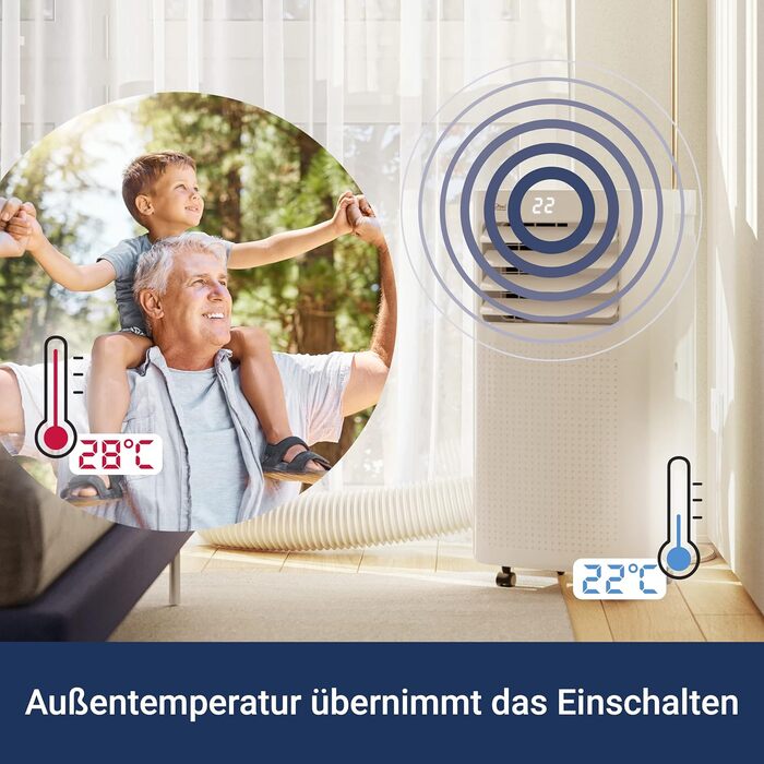 Мобільний кондиціонер Suntec CoolFixx 2.0 Eco R290 з Wi-Fi, 7000 BTU, тихий, керування через додаток, осушувач повітря для кімнат до 25 м²