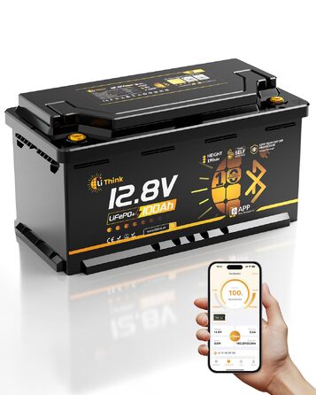 LiFePO4 акумулятор 12V 100Ah H190 з Bluetooth 5.4 для кемперів та житлових будинків на колесах, сертифікація ECE R10