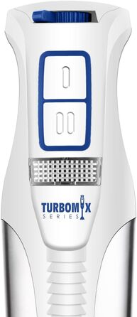 Занурювальний блендер Bastilipo TURBOMIX-1200, 1200 Вт, змінна швидкість, турборежим, мірний стакан 800 мл, білий/сталь