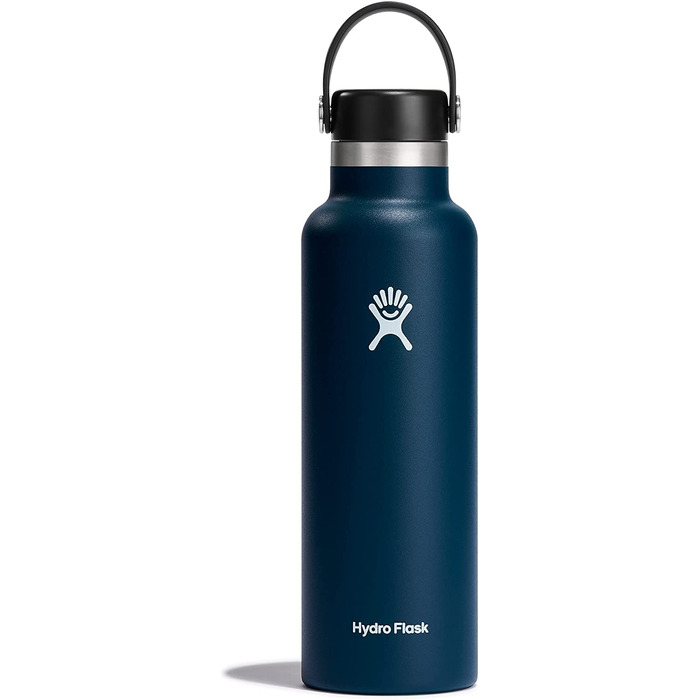 Термобутилка HYDRO FLASK 621 мл із нержавіючої сталі, ізольована спортивна пляшка з герметичною кришкою Flex, індиго, підходить для посудомийної машини, вузька горловина