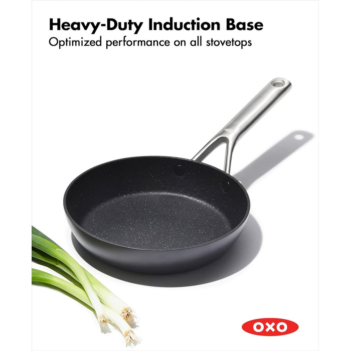 Набір посуду OXO Professionelles 10 предметів, кераміка з антипригарним покриттям, індукція, нержавіюча сталь, чорний (сковорода 20 см)