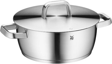 Каструля WMF Iconic 24 см з металевою кришкою, 4.2 л, сталь Cromargan, для індукційних плит