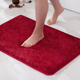 MIULEE М'який килимок для ванної, нековзний, флісовий, 50x80 см, червоний, для ванної, спальні, душу