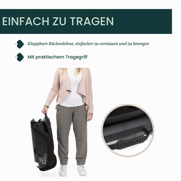 Дитяче автокрісло Chicco Fold&Go S i-Size (100-150 см), група 2/3, з ISOFIX, розкладне, регульоване за висотою та шириною, чорне