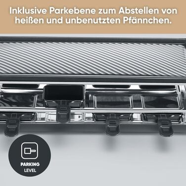 Ракле-гриль SEVERIN RG 2365 Black Line Lite для 8 осіб з антипригарною гриль-панеллю та глибокими піддонами, посудомийка-safe