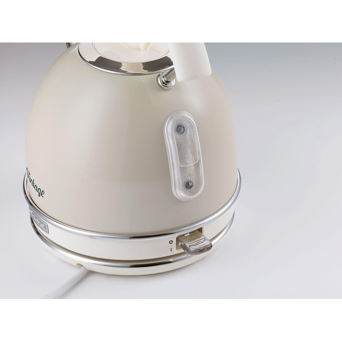 Тостер Ariete Vintage на 4 тости, 1600 Вт, 6 режимів, емальована нержавіюча сталь, електрочайник 1,7 л, 2000 Вт, з індикатором рівня води, бежевий, комплект