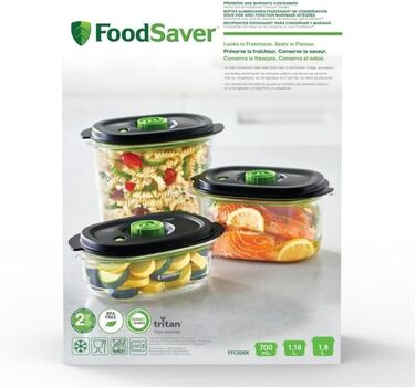 Набір вакуумних контейнерів FoodSaver Preserve & Marinate для зберігання та маринування продуктів, герметичні, BPA-free, 3 шт (700 мл, 1.2 л, 1.8 л)