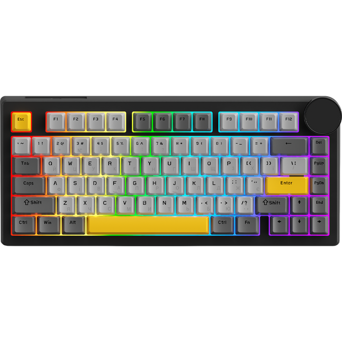 Бездротова механічна клавіатура Ajazz AK820 V2 Coconut Flake Switch (AK820-V2-CF-BGY)