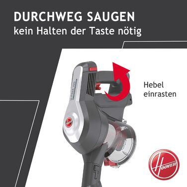 Пилосос Hoover H-FREE 100 PETS для прибирання шерсті тварин, акумуляторний, без мішка, з насадкою для тварин, до 40 хв роботи, бездротовий, LED-підсвітка, XL контейнер, функція паркування, насадка-щіточка, червоний/титан