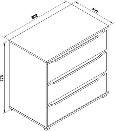 Комод Vicco Ruben білий 80x78 см, компактний для дому