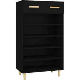 Шафа для взуття vidaXL, чорна, 60x35x105 см, ДСП — органайзер, стелаж, комод для зберігання взуття