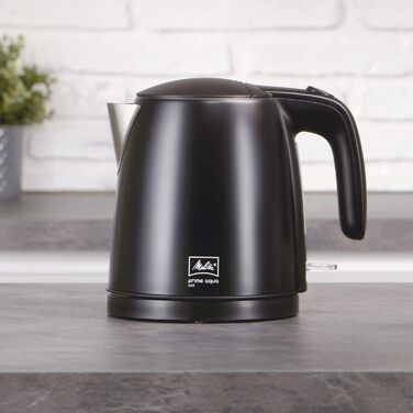 Електрочайник MELITTA Prime Aqua Mini, нержавіюча сталь, 1 л, 2200 Вт, чорний