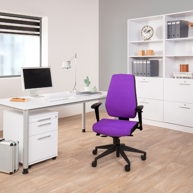 Офісне крісло / поворотне крісло PRO-TEC 500 Тканина темно-сірий/фіолетовий hjh OFFICE