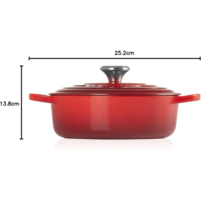 Гусятниця Le Creuset з чавуну, 24 см, вишнева, преміум якість