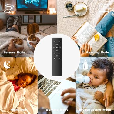 Торшер BBHome LED 10Вт з димером, 4 кольорові температури, сенсорне та дистанційне керування, таймер 1 год, чорний, для вітальні, спальні, офісу