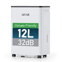 Осушувач повітря OKYUK 12 л/добу, для приміщень до 90 м³, електричний, автоматичне розморожування, 32 дБ, R290