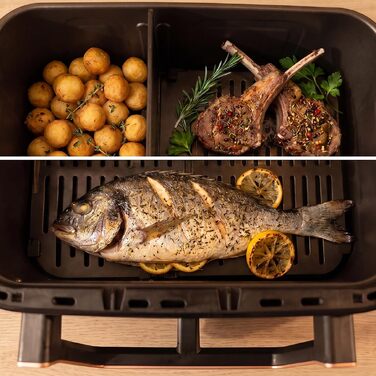 Аерофритюрниця-гриль Cecotec Cecofry&Grill Smokin' 6500 Plus 6.5л, 2200 Вт, з функцією копчення, гриль-платою та вікном, чорна