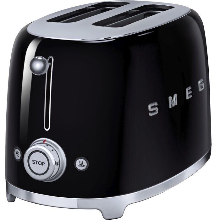 Тостер Smeg TSF01BLUK, 2 відділення, нержавіюча сталь, 950 Вт, чорний