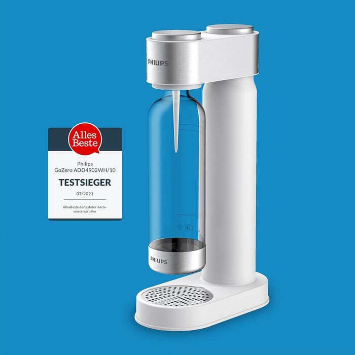 Сифон для газування води Philips GoZero ADD4902BK/10, пластиковий, 1 л, білий