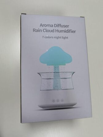 Зволожувач повітря у вигляді хмари Diffuserlove із пультом, світильник-грибок, для спальні, ефект дощу, білий