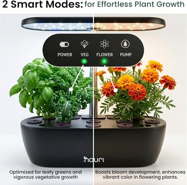 Smart Garden Nouri 12 Pod для вирощування томатів вдома | Гідропонна система | LED лампа для розсади | Автоматичний догляд