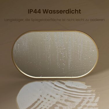 Дзеркало овальне EMKE Badspiegel Oval 45x60 см з золотим обрамленням для ванної кімнати