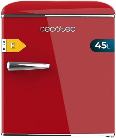 Міні-холодильник Cecotec Bolero CoolMarket TT Origin 45L, ретро, червоний, з морозильною камерою, клас енергоефективності E, 55 см, 44,7 см