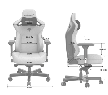 Крісло ігрове Anda Seat Kaiser 3 Grey Fabric Size L