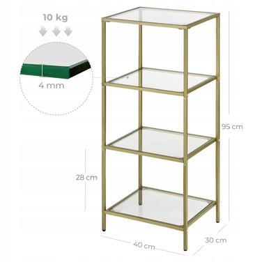Стелаж Songmics, 40 x 95 x 30 см, золотий