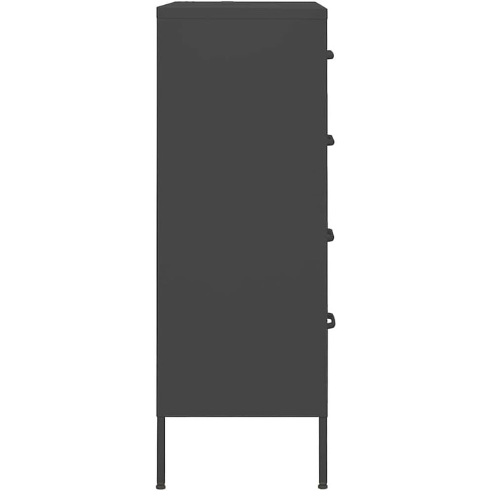 Комод з 4 шухлядами Sideboard, багатоцільова шафа-тумба зі сталі, антрацит, 80x35x101.5 см