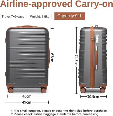 Валіза для подорожей British Traveller, велика, жорсткий корпус, 74.5×49×30.5 см, ABS+PC, сіра, з TSA-замком, 28''-L