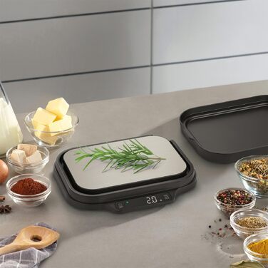Кухонні ваги 2 в 1 CASO KitchenDuo: електронні ваги до 15 кг (крок 1 г) та високоточні ваги до 1 кг (крок 0,1 г), функція Hold, сталева поверхня