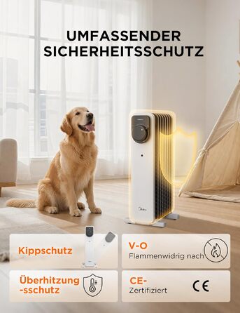Масляний радіатор Midea NY2311-24UR, 2300Вт, 9 секцій, з пультом ДК, LED-дисплеєм та сенсорним керуванням, чорний