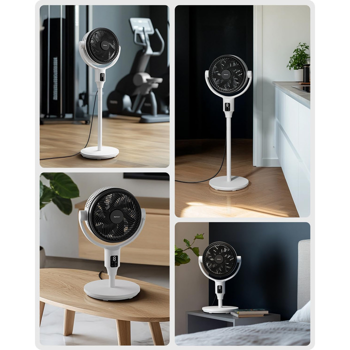 Вентилятор Pro Breeze AirFlo Standventilator 109см з пультом керування та LED-дисплеєм – 2 режими, осциляція, 29 дБ, регульована висота, енергоефективний для спальні, офісу та дому