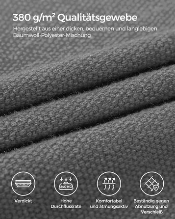 Гамак SONGMICS 210x150 см, металева стійка, регульована висота, до 240 кг, для саду, чорна рама і сіра тканина
