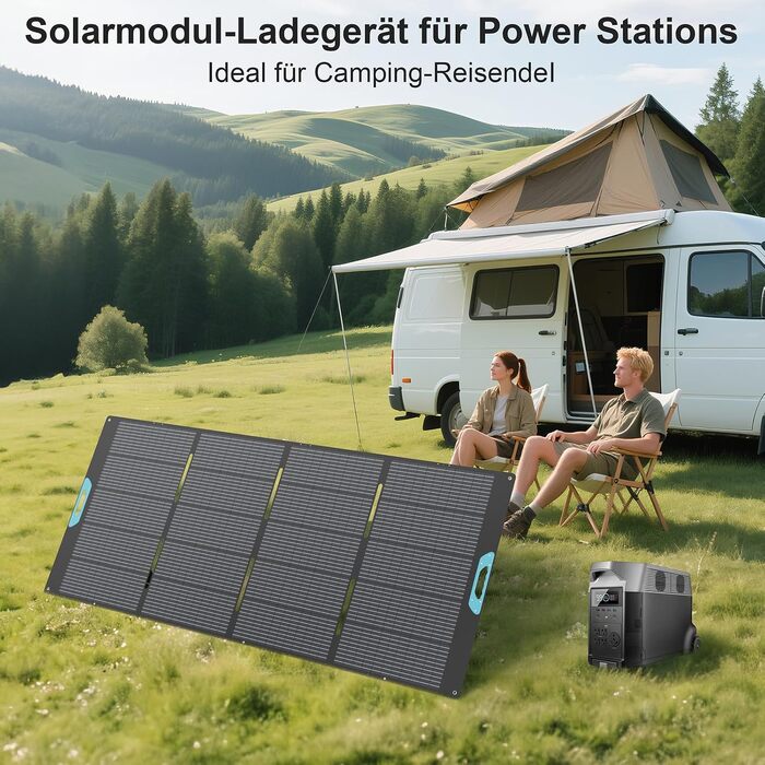 Складана монокристалічна сонячна панель 220W 26V, портативна сонячна зарядна станція (400W peak)