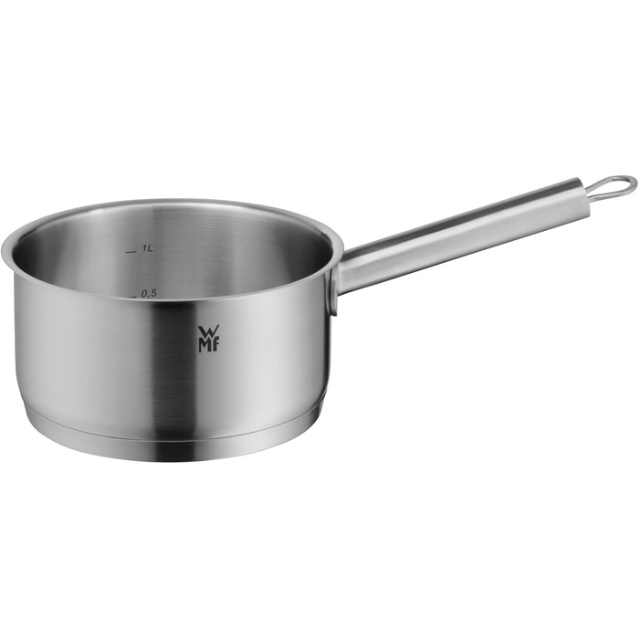 Каструля з ручкою WMF Comfort Line 16 см без кришки, 1,4 л, Cromargan® нержавіюча сталь, з маркуванням об'єму, для індукційних плит