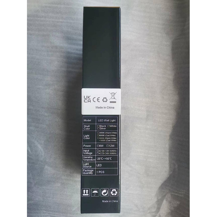 Lightsjoy LED настінний світильник 12W, сучасний, для внутрішнього освітлення, холодне біле світло, для спальні, коридору, вітальні, сходів