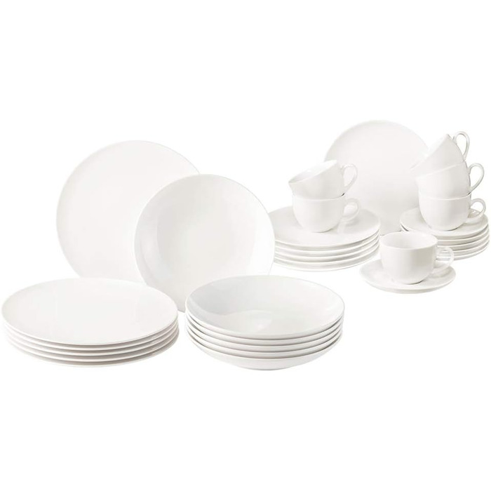 Набір посуду vivo by Villeroy & Boch Group New Fresh Basic, 30 предметів, тверде порцеляна, підходить для посудомийної машини та мікрохвильової печі, білий