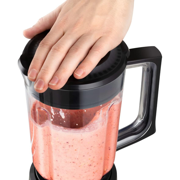 Стаціонарний блендер Russell Hobbs Smoothie Maker 27121-56, скляна чаша 1.5л, 850 Вт, 2 швидкості та імпульсний режим, Matte Charcoal