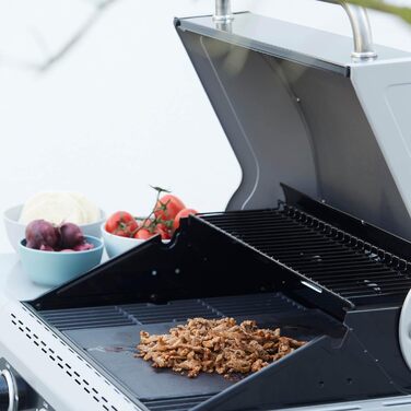 Універсальна чавунна гриль-плита Barbecook, двостороння (плоска та рифлена), для газового гриля, прямокутна, 43x35 см, чорна