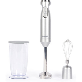 Блендер Salter Aspen Blend & Whisk Pro 2-в-1, погружний міксер та вінчик, електричний подрібнювач, нержавіюча сталь, змінна швидкість, 700 мл, 1000 Вт, сріблястий
