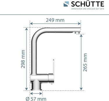 Змішувач кухонний SCHÜTTE London 79700 з висувним душем, поворотний на 360°, хром