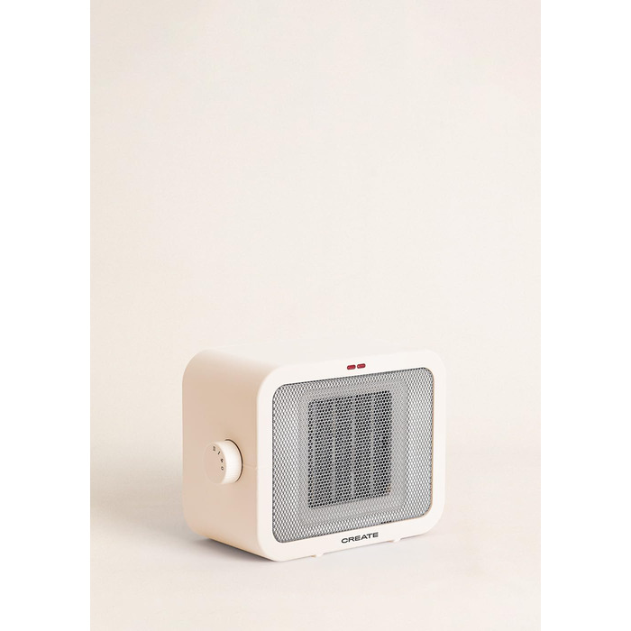 Керамічний обігрівач CREATE/WARM BOX, білий, 1500 Вт, портативний, з термостатом, 2 режими потужності, PTC-нагрів, захист від перегріву