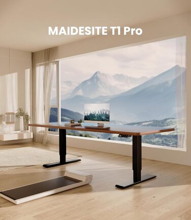 Електричний стіл MAIDeSITe з регулюванням висоти, 2 ніжки, 4 пам'яті, T1 Pro (Чорний)