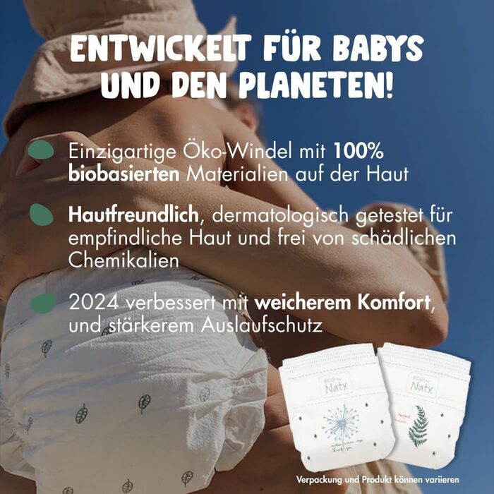 Дитячі підгузки Naty Baby для новонароджених, розмір 1 (2–5 кг), 100 шт.