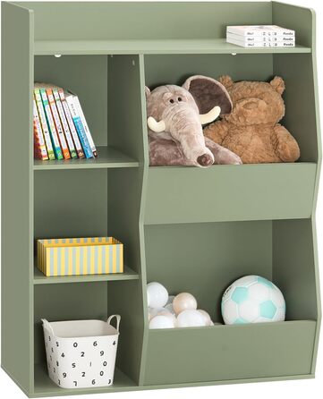 Полиця для книг SoBuy Montessori для дітей, зелена, 80x104x34 см, 5 відділень