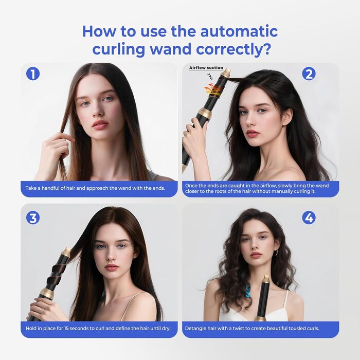 UMIGA Airstyler 5 в 1: Фен-щітка, кругла щітка, плойка та випрямляч для волосся 1000 Вт, 3 режими нагріву, рожево-чорний