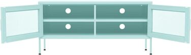 vidaXL тумба під телевізор з 2 ґратчастими дверцятами, м'ятна, 105x35x50 см, сталева, меблі для вітальні